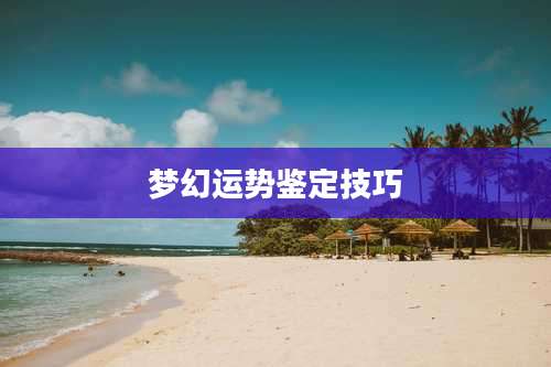 梦幻运势鉴定技巧