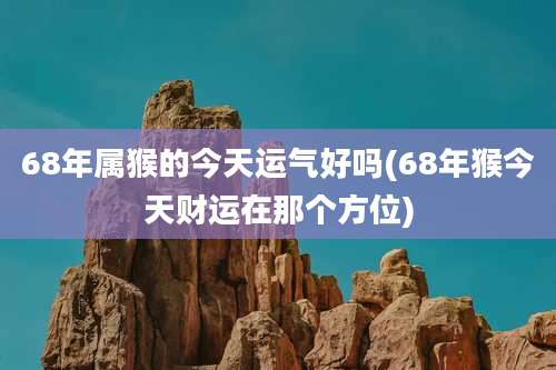 68年属猴的今天运气好吗(68年猴今天财运在那个方位)