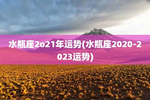 水瓶座2o21年运势(水瓶座2020-2023运势)