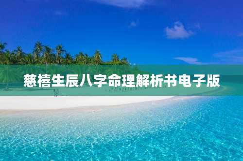 慈禧生辰八字命理解析书电子版