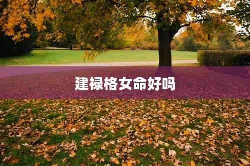 建禄格女命好吗