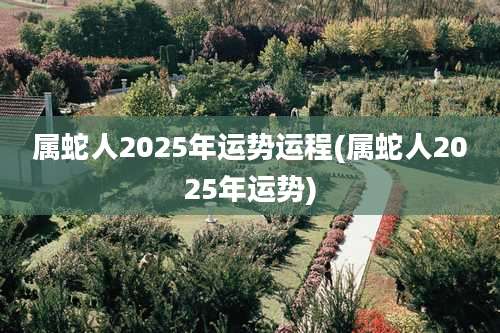 属蛇人2025年运势运程(属蛇人2025年运势)