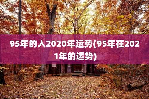 95年的人2020年运势(95年在2021年的运势)