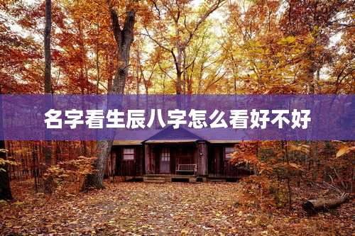 名字看生辰八字怎么看好不好