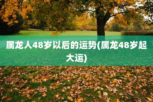 属龙人48岁以后的运势(属龙48岁起大运)