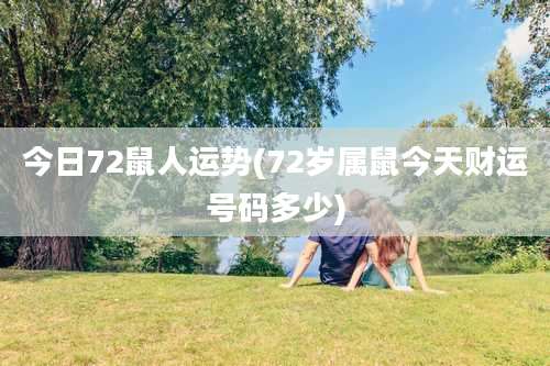 今日72鼠人运势(72岁属鼠今天财运号码多少)