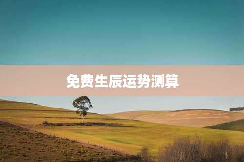 免费生辰运势测算