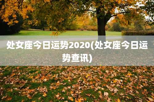 处女座今日运势2020(处女座今日运势查讯)