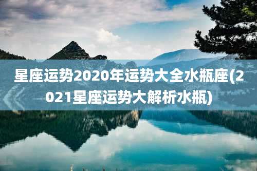 星座运势2020年运势大全水瓶座(2021星座运势大解析水瓶)