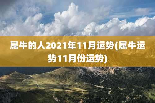 属牛的人2021年11月运势(属牛运势11月份运势)