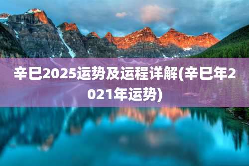 辛巳2025运势及运程详解(辛巳年2021年运势)