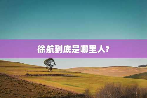 徐航到底是哪里人?