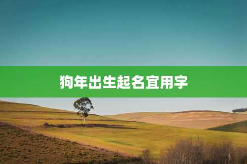 狗年出生起名宜用字