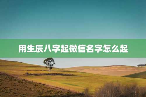 用生辰八字起微信名字怎么起