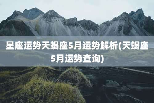 星座运势天蝎座5月运势解析(天蝎座5月运势查询)