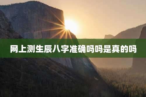 网上测生辰八字准确吗吗是真的吗