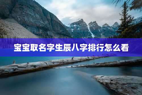 宝宝取名字生辰八字排行怎么看