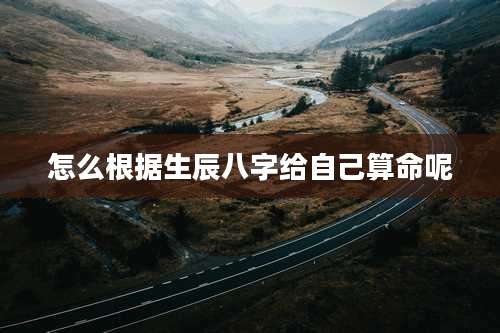 怎么根据生辰八字给自己算命呢