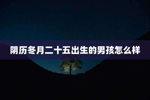 阴历冬月二十五出生的男孩怎么样