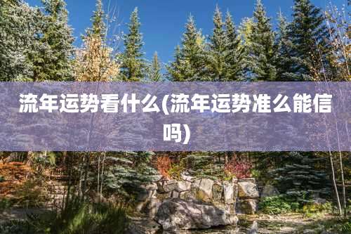 流年运势看什么(流年运势准么能信吗)