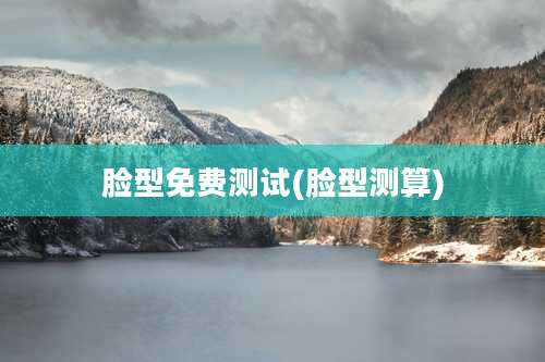 脸型免费测试(脸型测算)