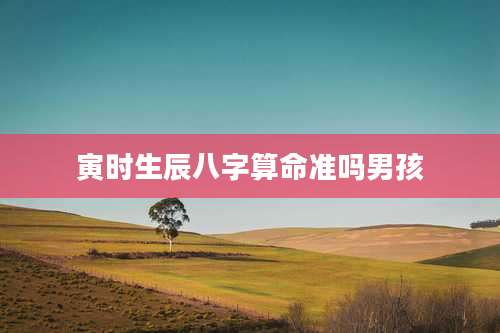 寅时生辰八字算命准吗男孩