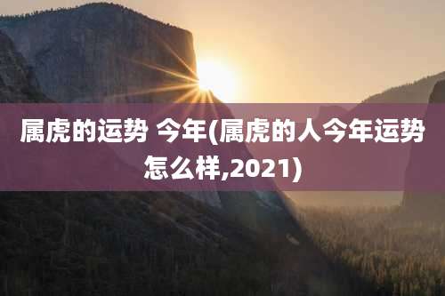 属虎的运势 今年(属虎的人今年运势怎么样,2021)