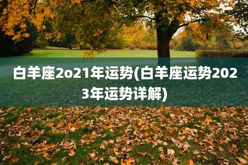 白羊座2o21年运势(白羊座运势2023年运势详解)