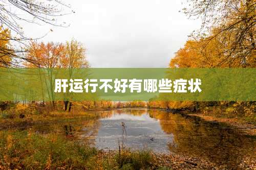 肝运行不好有哪些症状