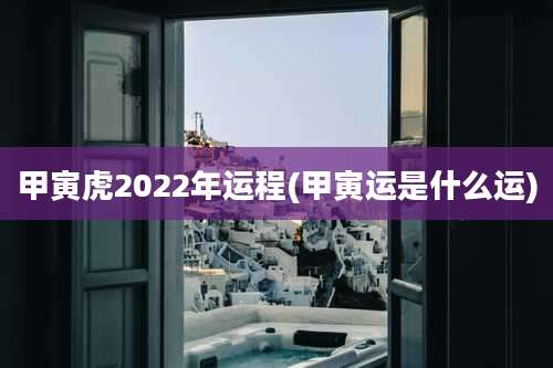 甲寅虎2022年运程(甲寅运是什么运)