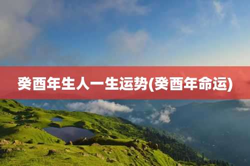 癸酉年生人一生运势(癸酉年命运)