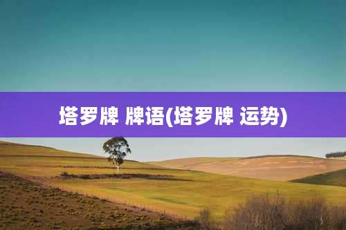 塔罗牌 牌语(塔罗牌 运势)