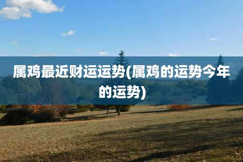 属鸡最近财运运势(属鸡的运势今年的运势)