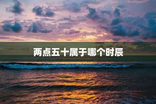 两点五十属于哪个时辰