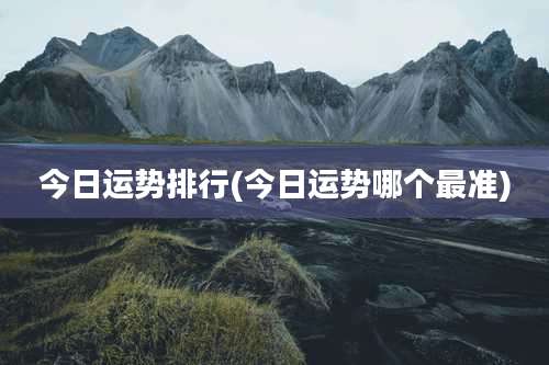 今日运势排行(今日运势哪个最准)