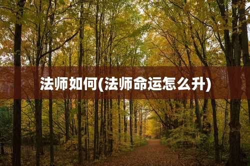 法师如何(法师命运怎么升)