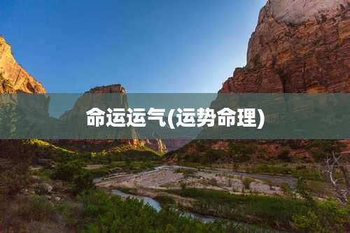 命运运气(运势命理)