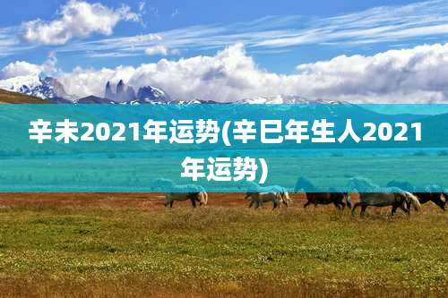 辛未2021年运势(辛巳年生人2021年运势)