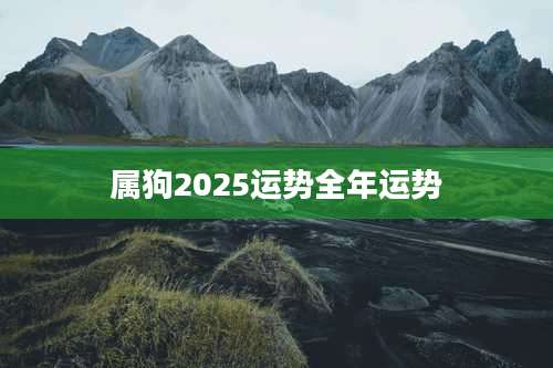 属狗2025运势全年运势