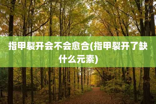 指甲裂开会不会愈合(指甲裂开了缺什么元素)