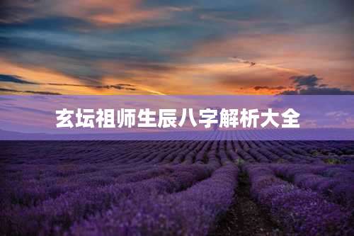 玄坛祖师生辰八字解析大全