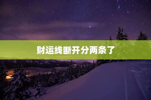 财运线断开分两条了