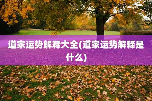 道家运势解释大全(道家运势解释是什么)