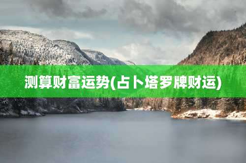 测算财富运势(占卜塔罗牌财运)