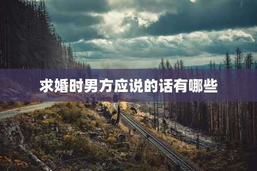 求婚时男方应说的话有哪些