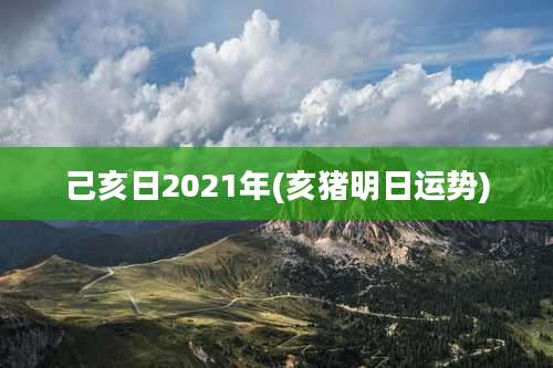 己亥日2021年(亥猪明日运势)