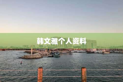 韩文雅个人资料