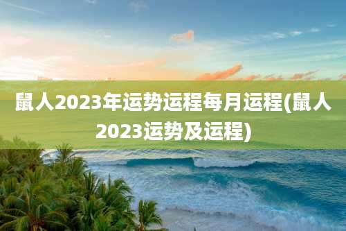 鼠人2023年运势运程每月运程(鼠人2023运势及运程)