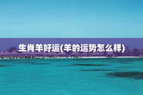 生肖羊好运(羊的运势怎么样)