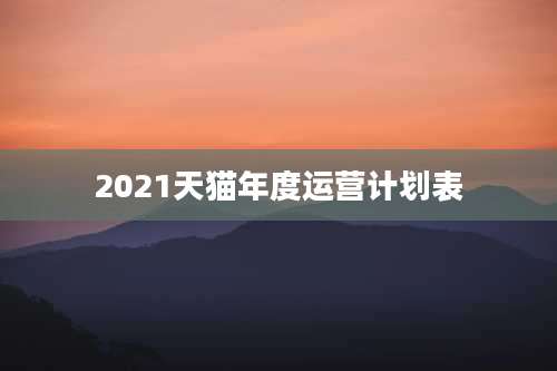 2021天猫年度运营计划表